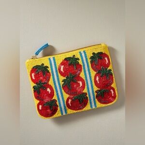 Anthropologie Beaded tomato pouch